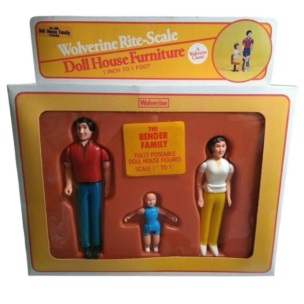 The Bender Family Doll Set Dollhouse Figure Vintage Wolverine Rite Scale 1970